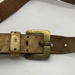 Calvin Klein Gold Leather Belt Sz Small